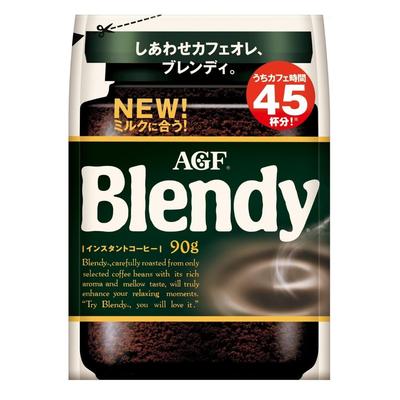 AGF Blendy Bag 90g [Instant Coffee] [Dissolves In Water] [For Cafe Au Lait Lovers] [Refill]
