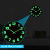 Luminous Wall Clocks Wooden Glow In The Dark Clock 12 In Silent Non-Ticking Lighted Wall Clock for Office Living Room Home Decor