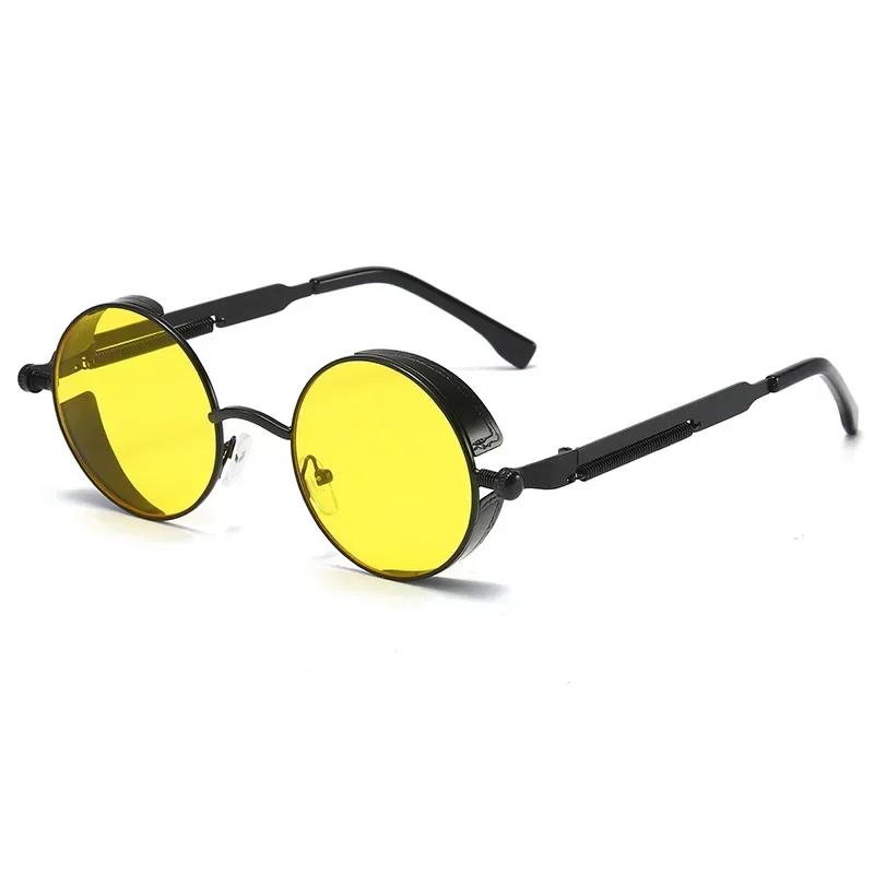 Metal Steampunk Sunglasses Men Women Fashion Round Glasses Brand Designer Vintage Sun Glasses High Quality Oculos de sol UV400