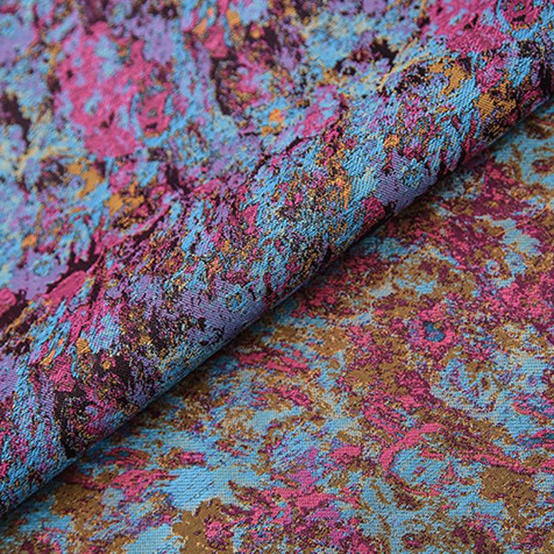 1/3/5M Sternenhimmel-Ölgemälde Jacquard-Brokatstoff für DIY-Taschenkissen, Kissen, Kleidung, handgefertigter Polsterstoff