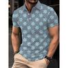 Men's Summer Short Sleeve Polo Shirts, Classic Striped Sporty Top, Fashionable Lapel Button-Up Men's Polo Shirts