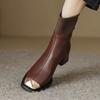 2025 New Women Short Boots Back Zip Zipper Luxury Designer Ladies Rubber High Heel Fashion Pointy Ankle Boot