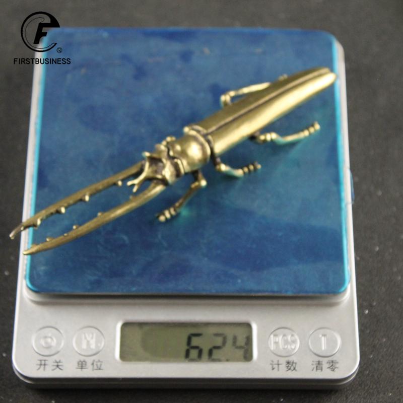 Pure Copper Beetle Craft Ornaments Retro Brass Insect Sculpture Tea Set Accessories Home Tea Pet Desk Decoration Teapot Lid Fork