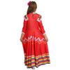 Kids Girls Mexican Traditional Jalisco Folk Dance Dress Halloween Costume with Flower Hair Clip