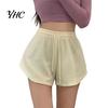 Comfortable Daily Wear Shorts Women Summer Drawstring High Elastic Waist Solid Color A-line Elegant Soft Breathable Thin Loose Beach Sports Jogging