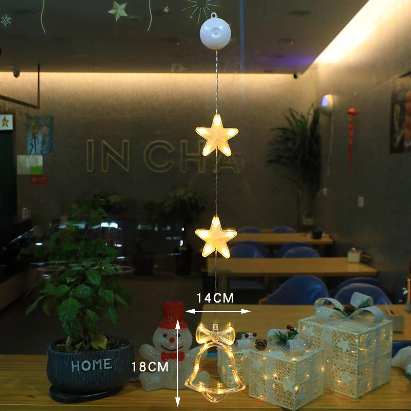 LED Christmas Suction Cup String Lights: Creative Curtain, Tree, Reindeer, and Bell Decorations