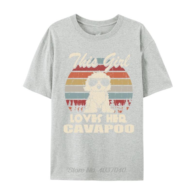 Cavapoo Girl Cool Vintage Retro For Dog Mom Tshirt Cotton New T Shirts For Unisex Short Sleeve Print Tshirt Streetwear Clothes
