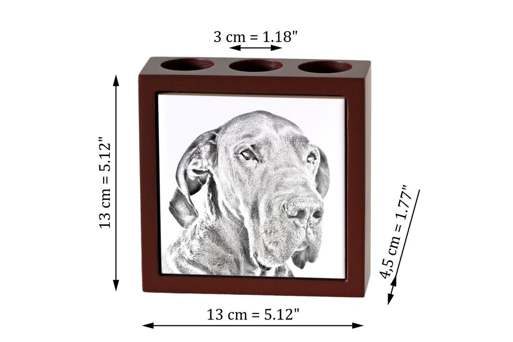 Great Dane I – Pen holder with a dog, desk organizer with a print | Art-Dog