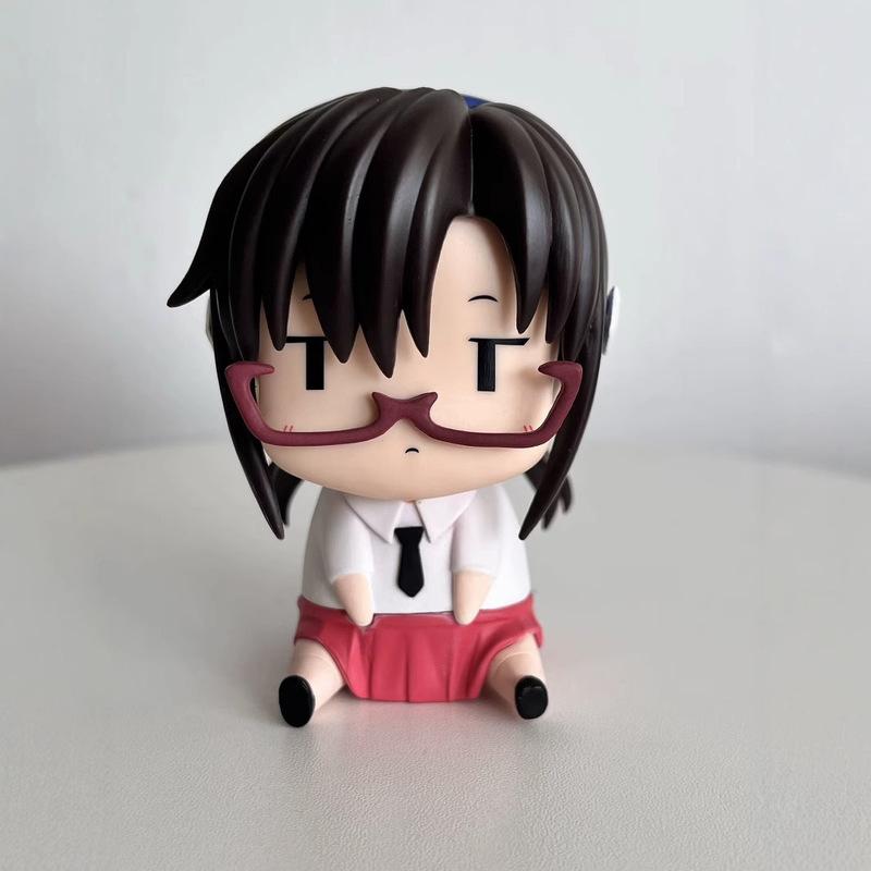 New Shikinami  Ayanami Rei  Makinami Sitting Posture Q Version Doll Hand-Made Adorkable Figure Car-Mounted Desktop Ornament Gift