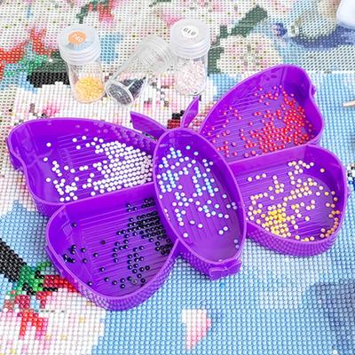 1 Set Diamond Painting Tray Multi-compartment Design Large Capacity Butterfly Shape Tray DIY Art Craft Supplies