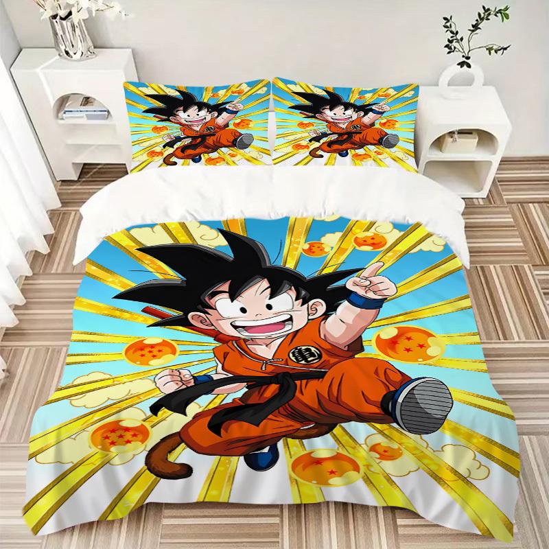 3pcs Dragon Ball Bedding Set. Soft and Comfortable with No Core Included (1x Duvet Cover + 2x Pillow Covers) yy251009194