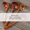 Wooden Soup Ladle, Acacia Wood Soup Spoon with Back Hooks Long Handle Porridge Spoon Kitchen Utensil for Cooking, Serving and Stirring (9.5inch)