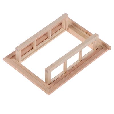 1Sada 1:12 Domček pre bábiky Miniatúrny nenatretý rám okna 6 sklenených tabúľ Model okna Nábytok Model Dekor Hračka Doplnky pre domček pre bábiky