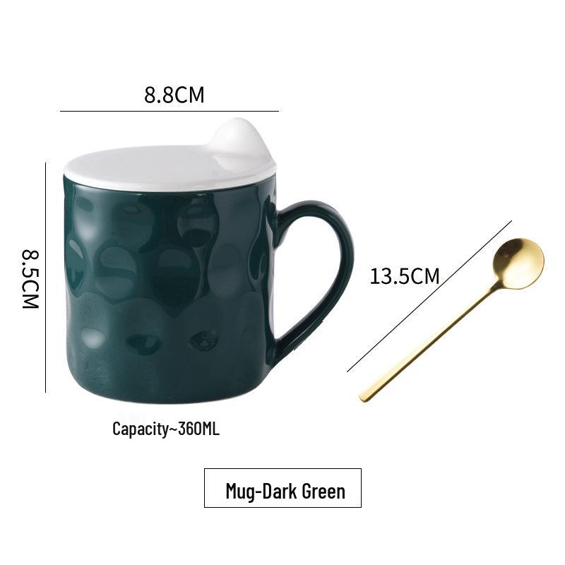 Retro Japanese Ceramic Mug with Lid, High-Temp Resistant, Large Capacity, Ideal Gift for Couples