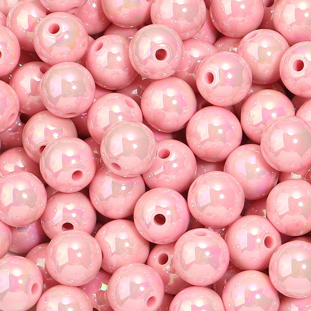 20-200pcs/lot 6-16mm Plated UV Colored Acrylic Ball Beads Loose Spacer Round Bead For DIY Phone Chain Bracelet Jewelry Accessory