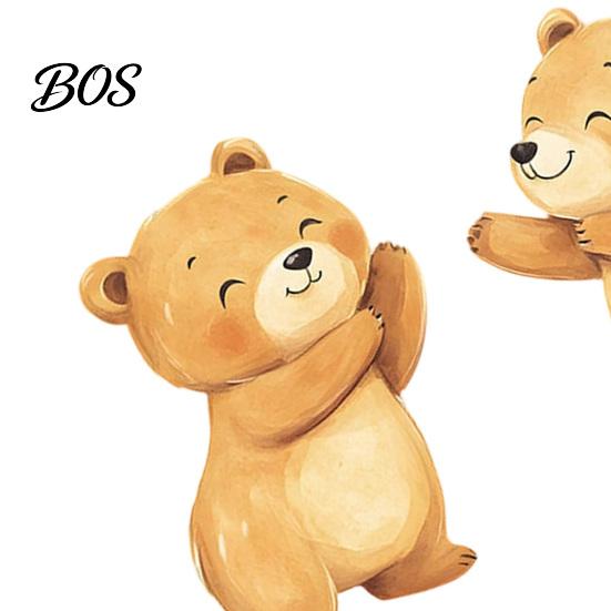 Adhesive Wall Sticker Bear Design Window Sticker, Self-Adhesive Waterproof Decal Durable for Living Room Bedroom Entrance Hall Home Decor Child-safe