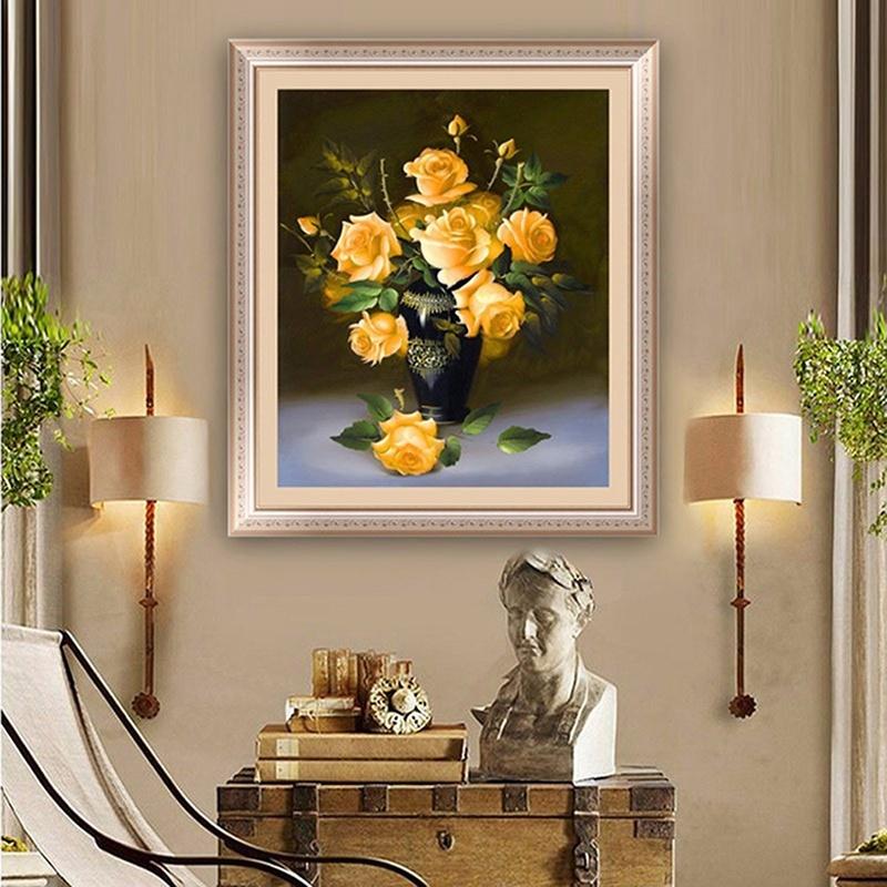 40*46cm 5D DIY Diamond Painting Rose Flower 3D Cross Stitch Diamond Embroidery Flores Embroidery Dia