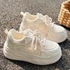 High-value summer new mesh breathable little white shoes women's milk fufu with skirt thick-soled heightening board shoes women