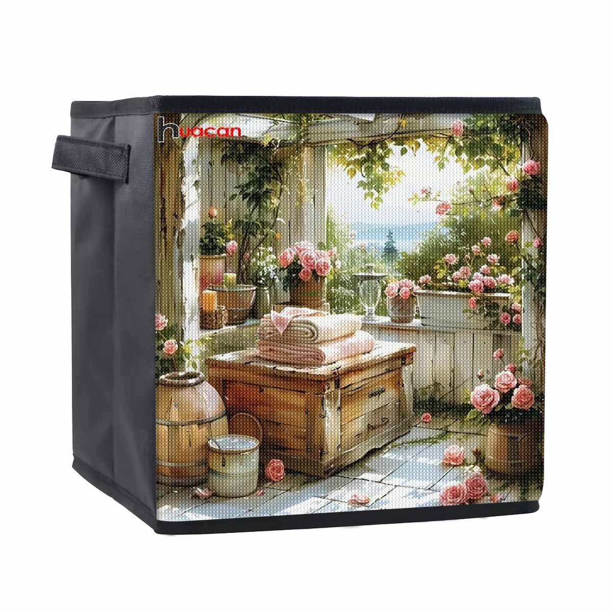 

A Beautiful Little House 5D Diamond Painting Storage Basket Full Round Drill Mosaic Diamond Embroidery Cross Stitch Kits Home Decor Home Decor 25cmx25cm