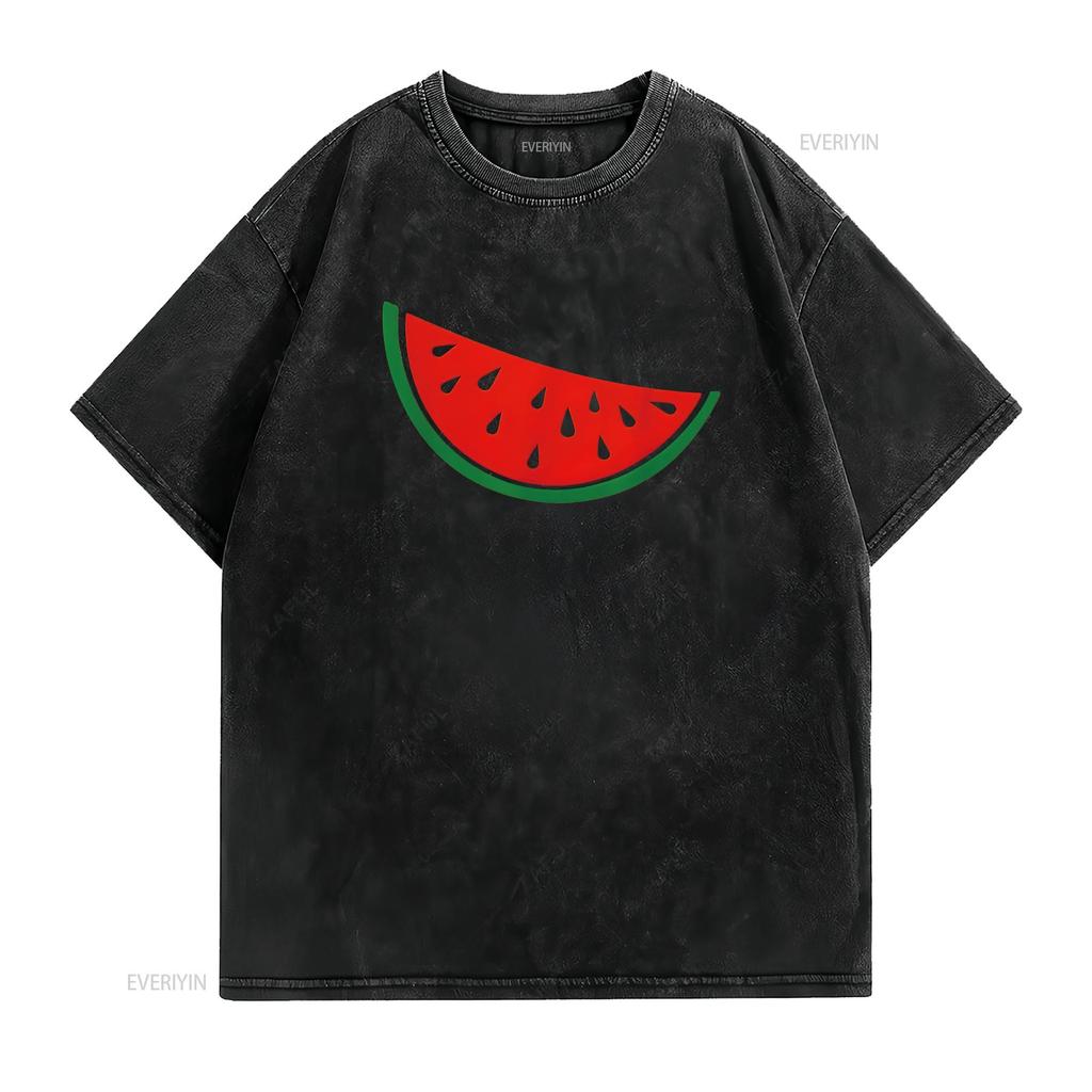 Watermelon T Shirt  vintage Washed Comfortable Breathable Casual streetwear Unisex designer clothes homme fashion Soft