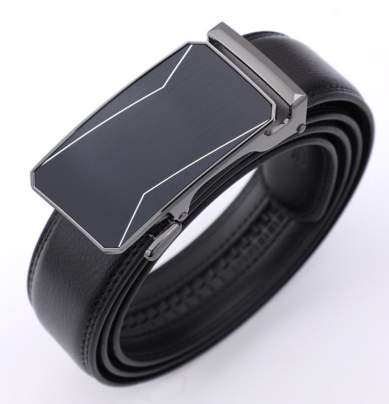 

Men S New Business Belt Alloy Trend Automatic Buckle Cowhide Belt Business Leisure Youth Belt 130cm