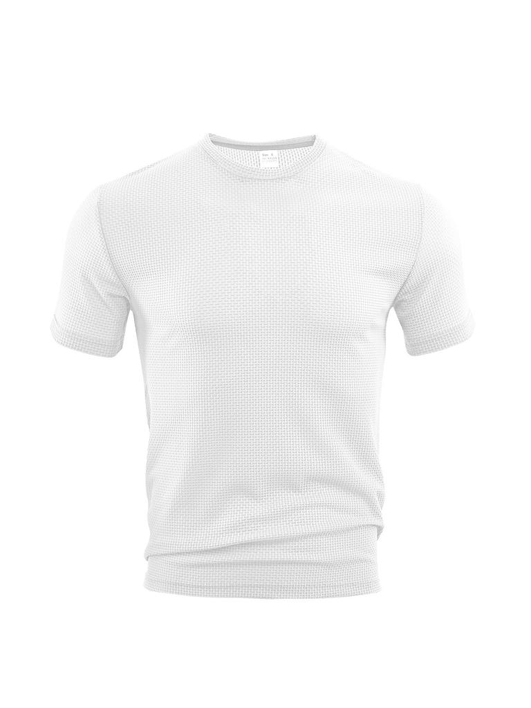 European size men's clothing TK summer thin sports and leisure loose breathable quick-drying seersucker men's short-sleeved T-shirt