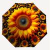 1PC Sunflower Pattern Automatic Open/Close Umbrella with Windproof, 8-Rib Sturdy Canopy, Durable Ribs, Fashionable Design, Outdoor Accessory, Fun Prin