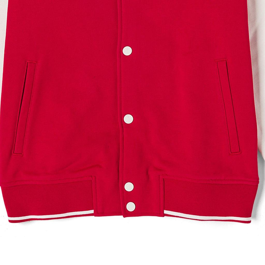 Vans Baseball Jacket Logo Single Button Loose Kids Jackets Red VN000JZG14A