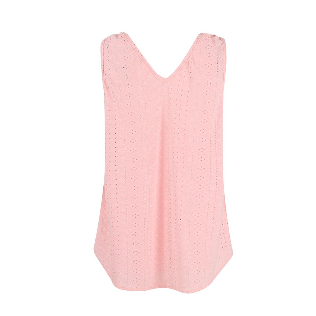 New Women's Sleeveless V-Neck Lace Color Top Casual Vest