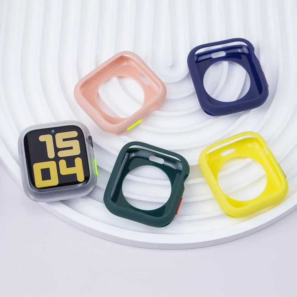 NEW Candy Soft Case for Apple Watch Cover 9 8 7 6 Se 5 4 3 45 42mm 38mm Protection Iwatch Serier 44mm 40mm 41mm Silicone Bumper