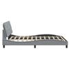 LED Bed Frame without Mattress Light Grey 140x200 cm Fabric