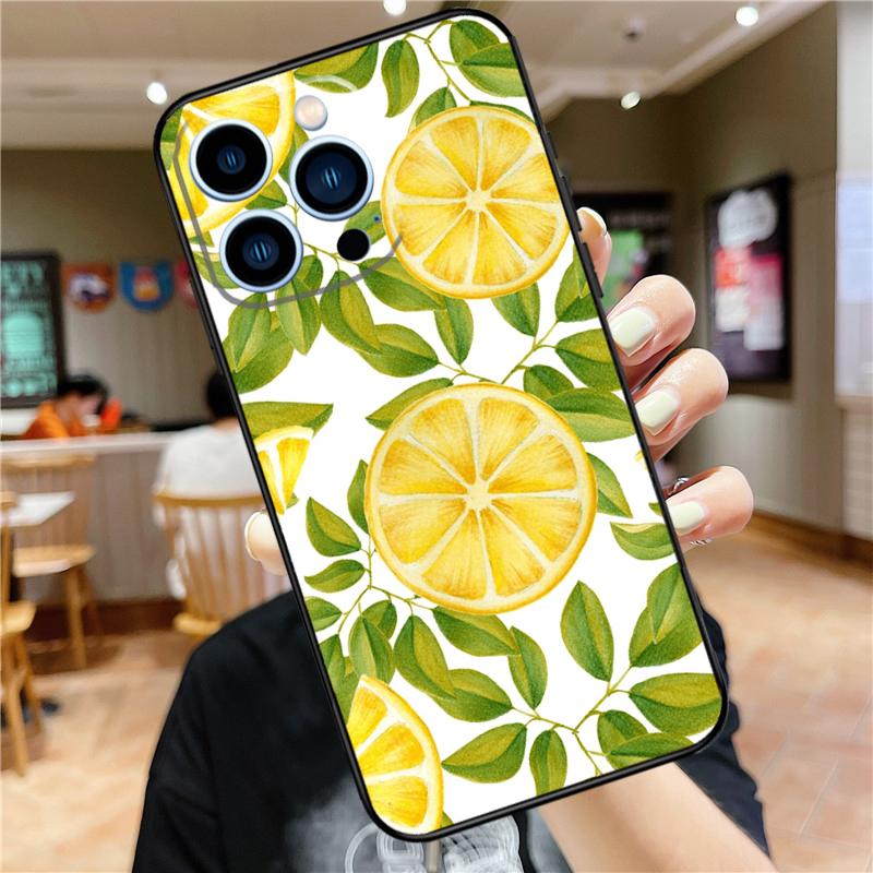 Fruit Lemon Case For iPhone 17 16 15 14 13 12 11 Pro Max Mini Plus 16e 17 Air Bumper Cover Accessories