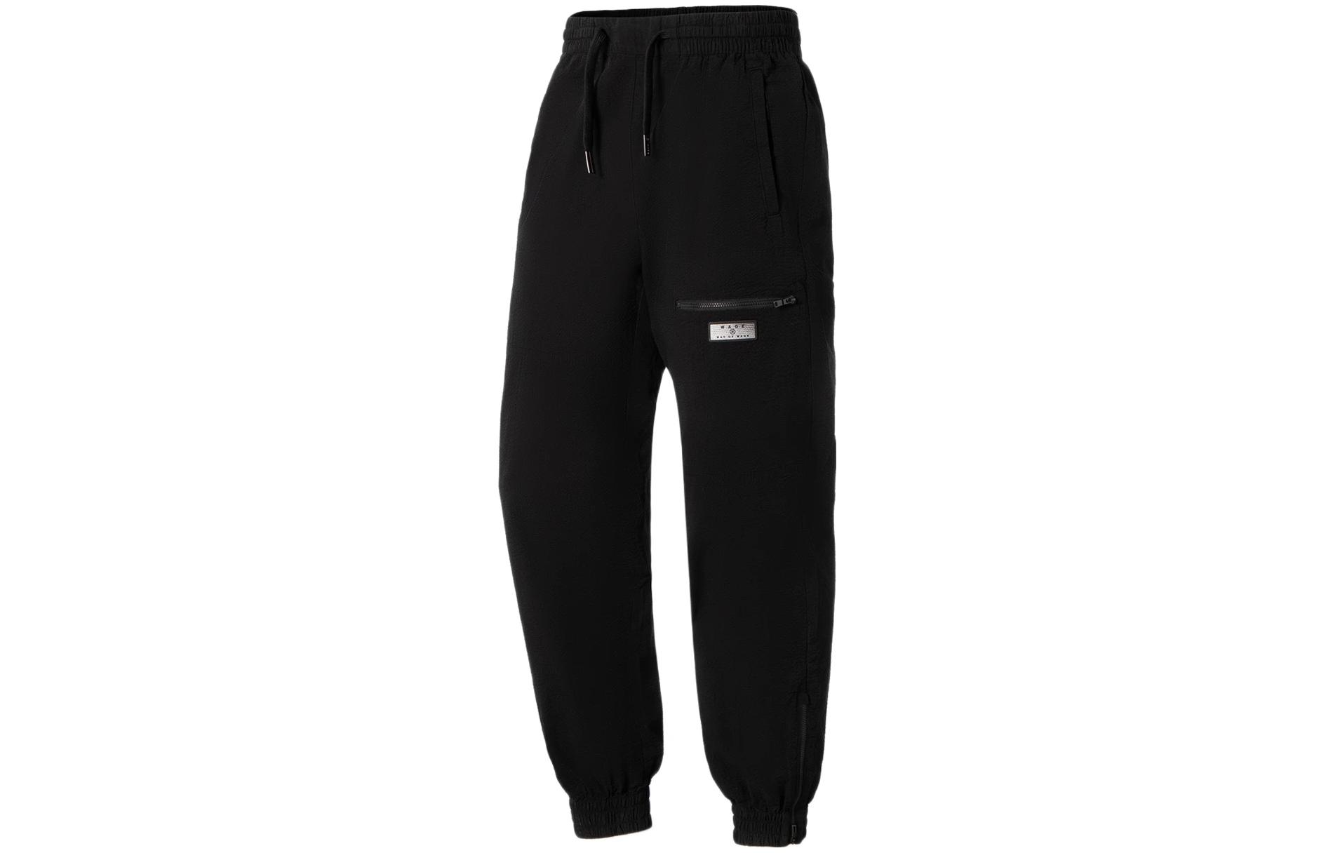 Li Ning Wade Collection Трикотажные спортивные штаны Мужские Черные Умеренно манжетные штаны AYKS401-1 M