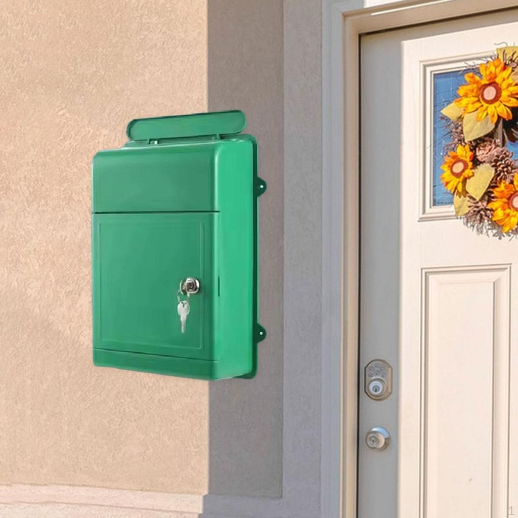 Outdoor Wall Mailbox with Lock And Key for Letters Newspapers