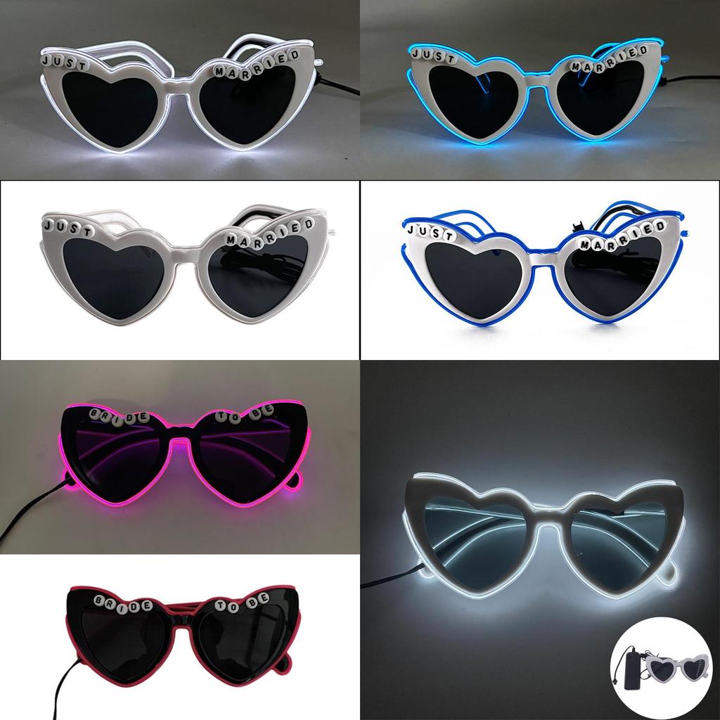 Led Heart Shaped Sunglasses For Women Men Party Fashion Decoratives Midnight Pink Frame