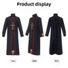 Mittelalterliches Priestergewand Halloween-Kostüm Mit Kreuzdruck Für Cosplay-Fans