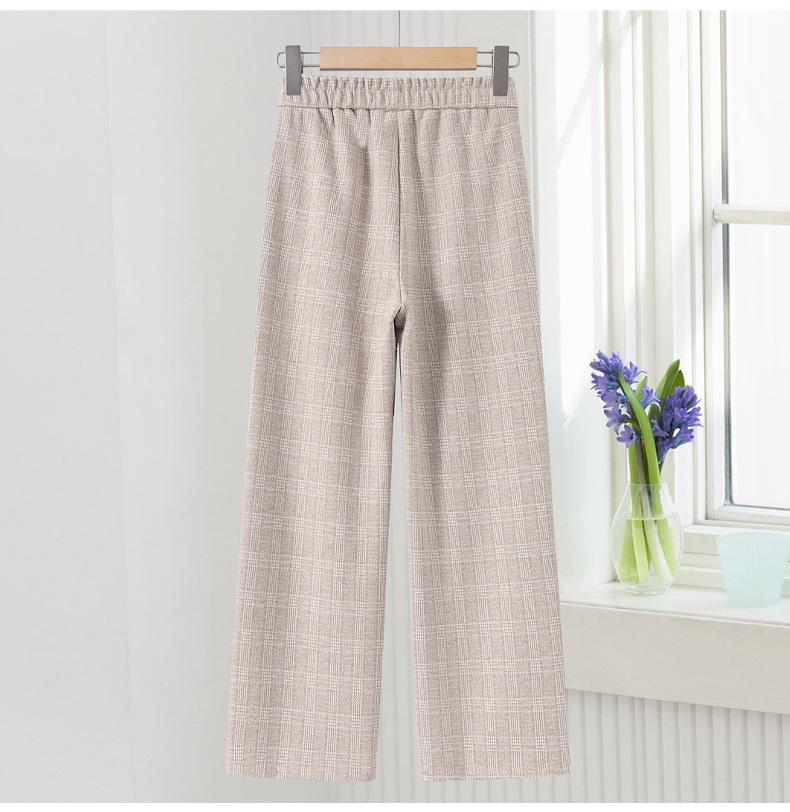 2026 Winter Fashionable High-Waisted Woolen Straight-Leg Pants for Mid-Aged Women: Stylish, Slightly Stretchy, and Casual
