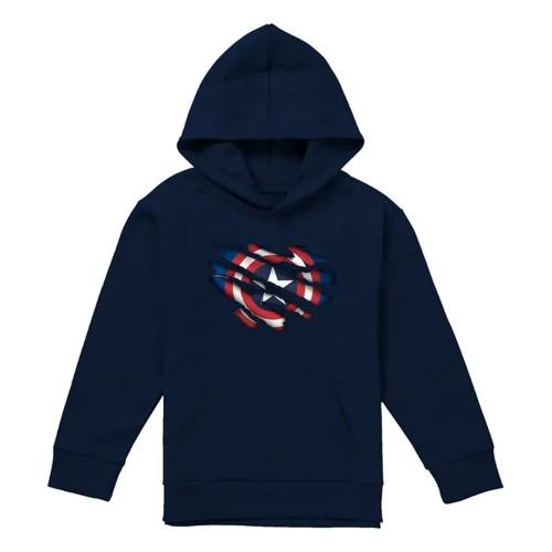Captain America Childrens/Kids Torn Pull Over Hoodie