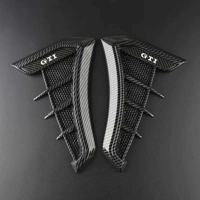 

2026 New For VW VOLKSWAGEN Carbon Black Car Fender Side Vents Air Flow Intake Hole Grille Sticker Cover For Golf GTI 4 5 6 7 MK4