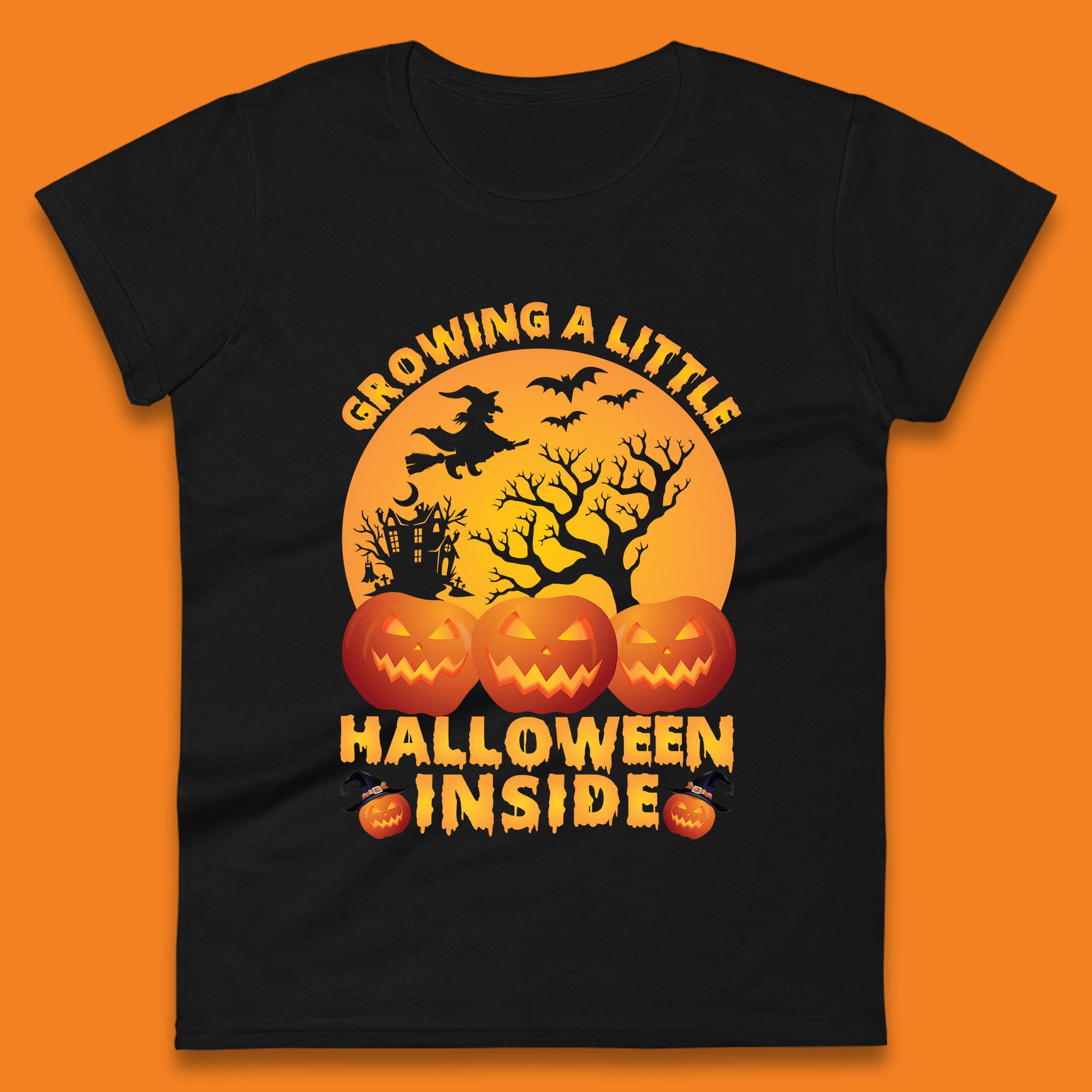 

Growing A Little Halloween Inside Pregnancy Announcement Mom To Be Womens Tee T Shirt Mens Tops Unisex Top 2XL