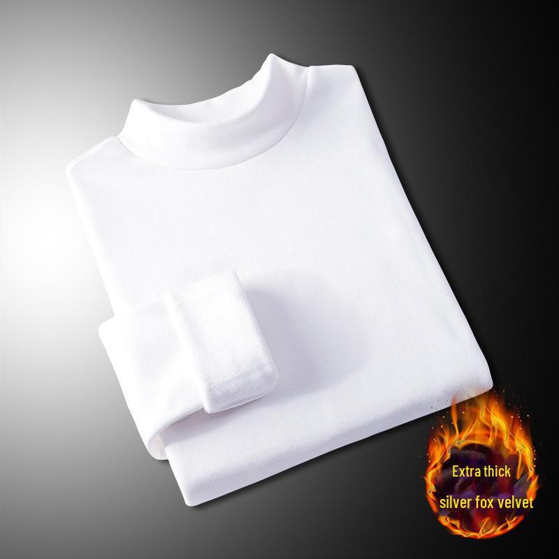 

Приталенный плюшевый топ с длинными рукавами и высоким воротом - мужская зимняя теплая одежда S