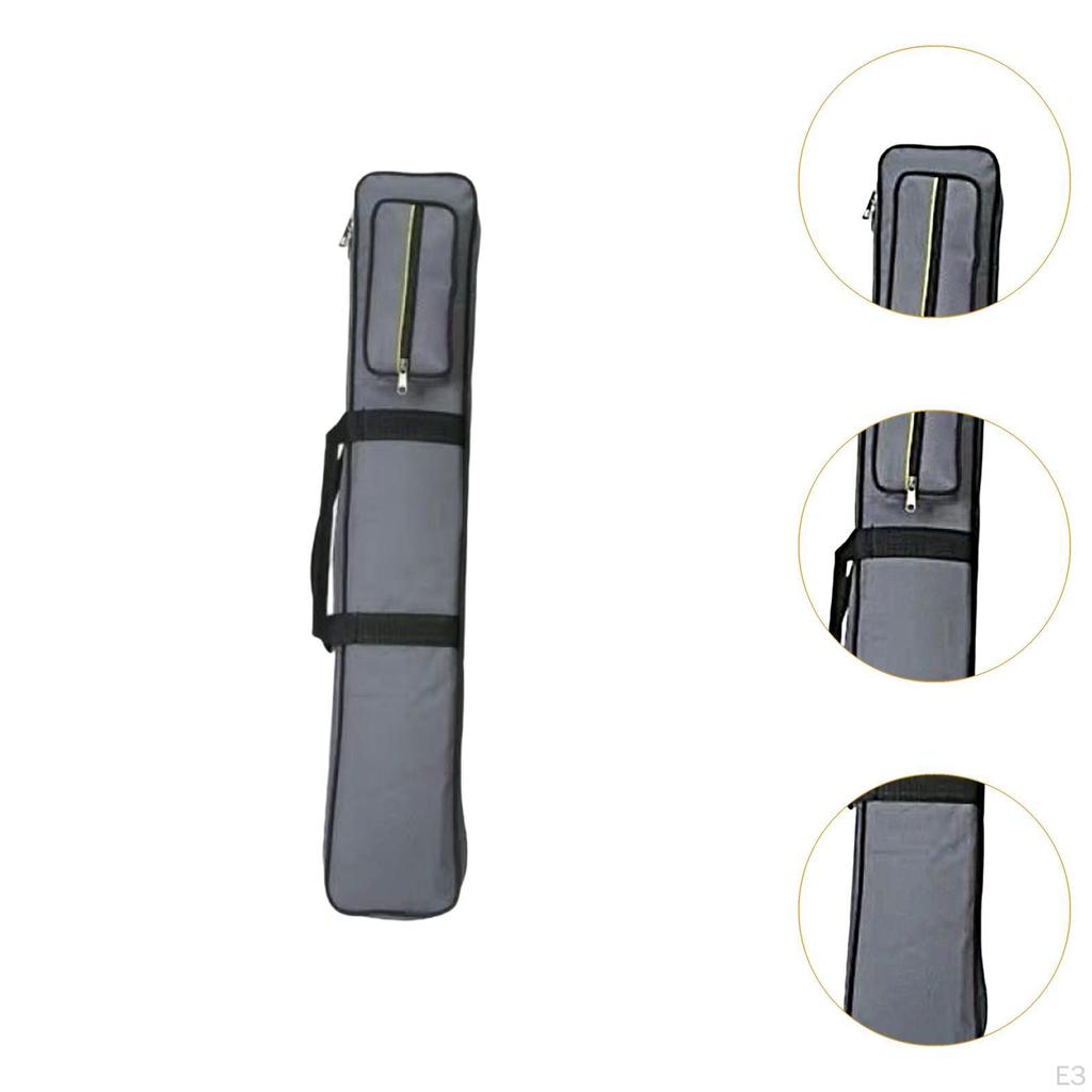 8 Holes Pool Cue Case Billiard Rod Storage Bag with External Pocket Equipment Carrier Pouch