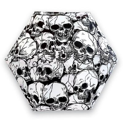 Skull Femfaldigt hopfällbart paraply Resesolskydd vinyl UV-skydd Kreativ trend portabel ficka pojkar paraplyskärm