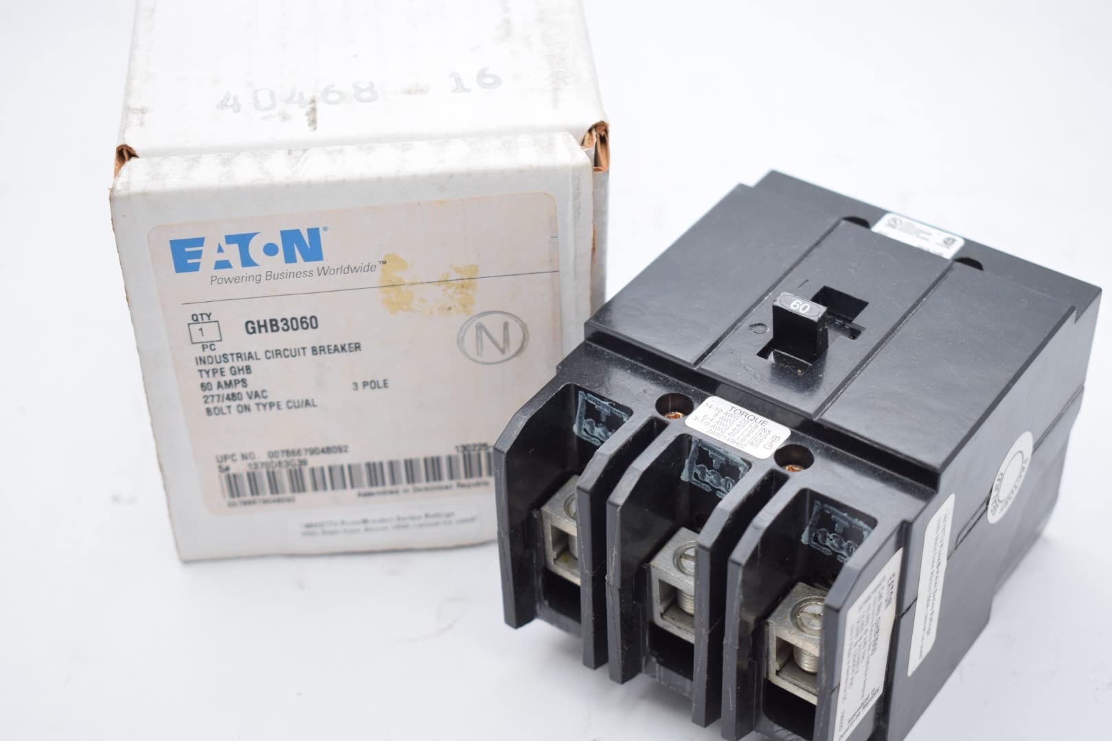 

3P Standard Bolt On Circuit Breaker 60A 480VAC