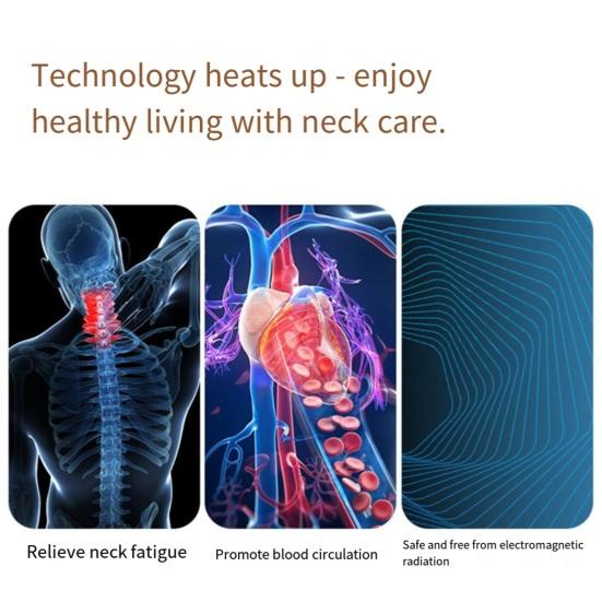 Beheizter Schal mit USB-Stromversorgung Karomuster Verstellbar 3 Heizstufen Nackenheizkissen Tragbarer Elektrischer Beheizbarer Nackenwärmer