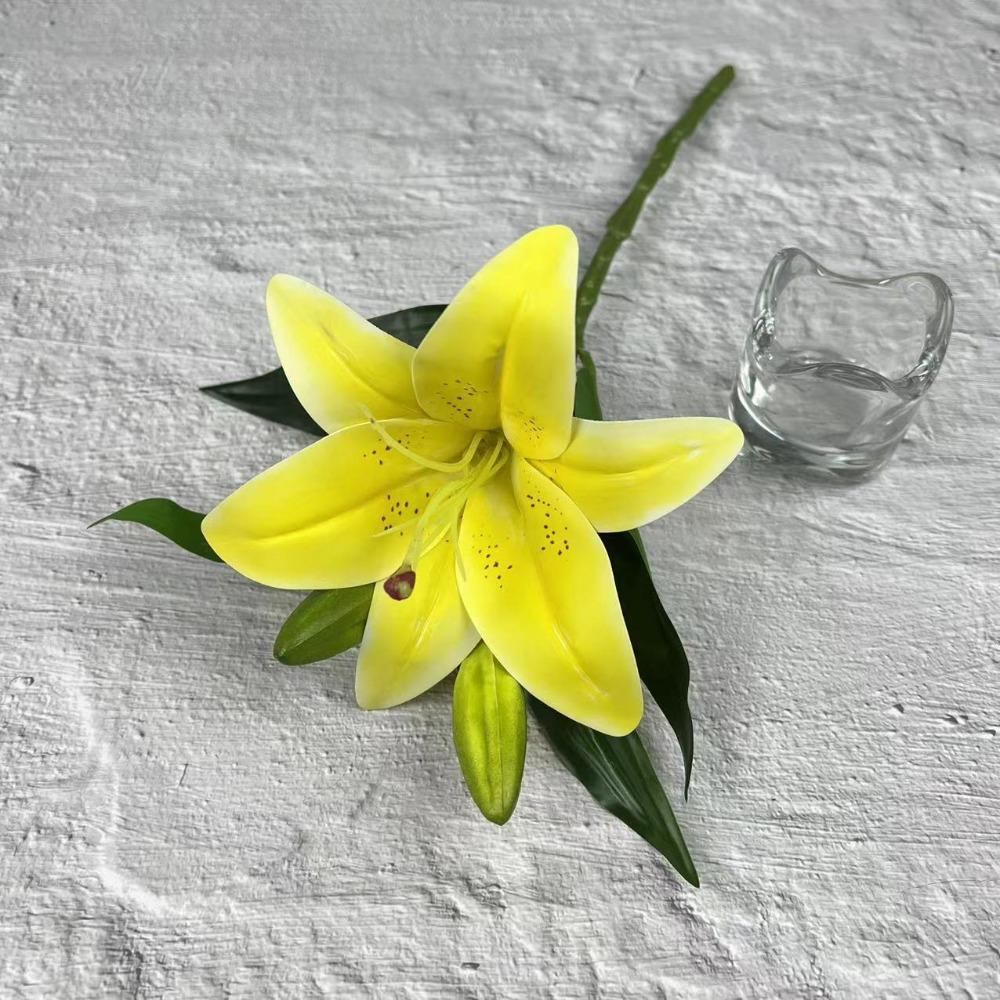 65cm Artificial Lily Flower Silk Wedding Bridal Bouquet New Fake Lily Bouquet  Living Room Decor