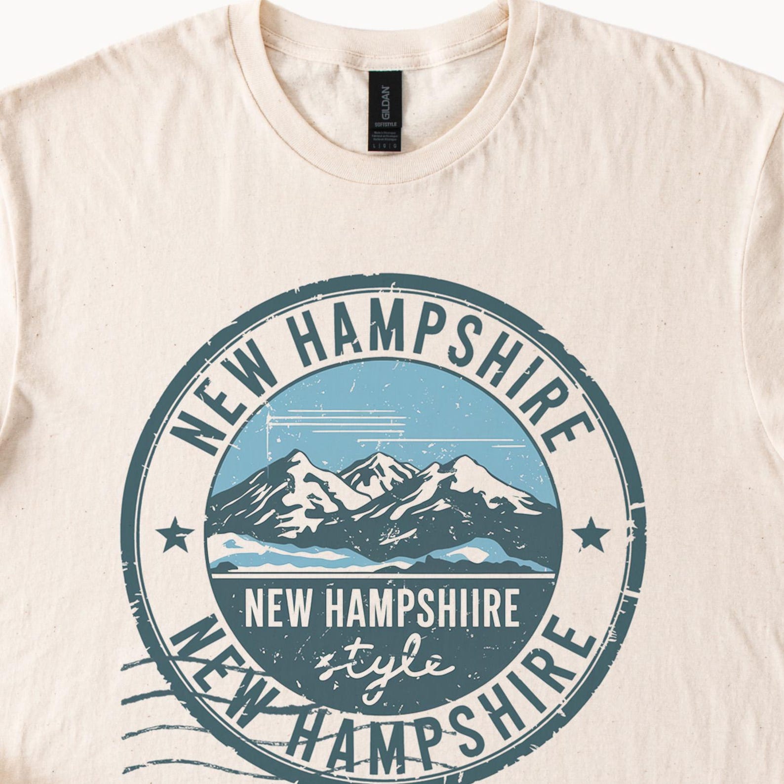 New Hampshire Mountains Graphic T Shirt New Hampshire Style Outdoor Hiking Nature Scene Tee Unique New Hampshire Gift Shirt 150