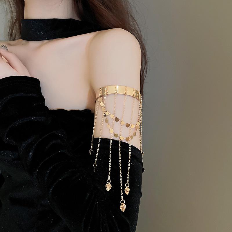 Minimalist Double-Layer Hollow Armlet: European & American Style, Exaggerated & Fashionable High-End Bracelet