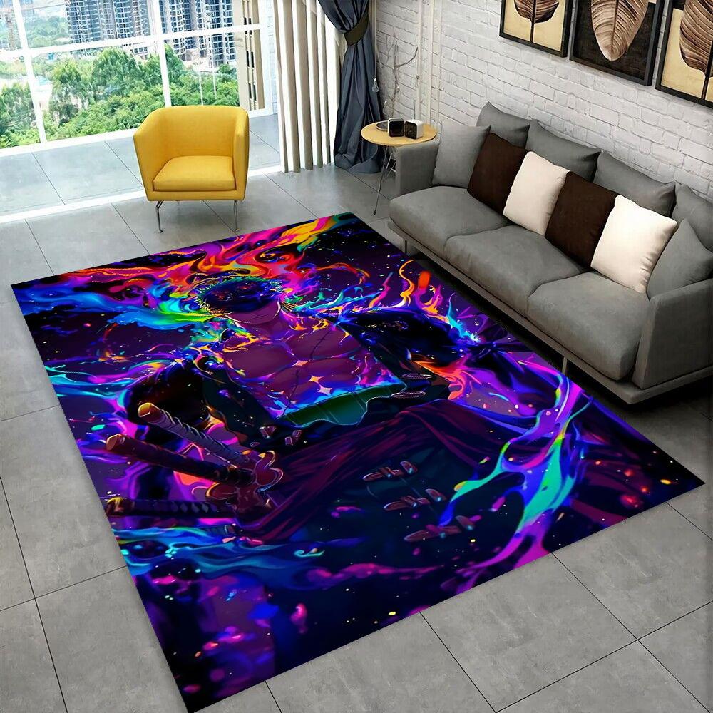 3D One P-Piece Cartoon Anime Carpet Rug for Playroom Bedroom Living Room Sofa Home Decor,kids Game Area Rug Non-slip Floor Mat