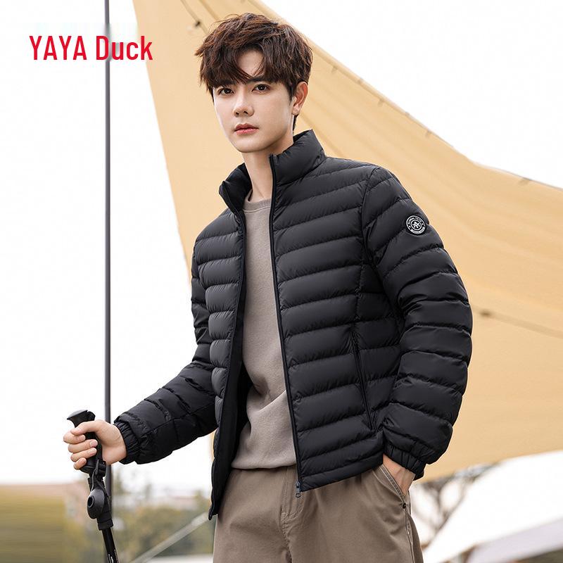 Men's YaYa Stand Collar Down Jacket 2024: Winter Slim Fit, Short, Simple, Warm, All-Match